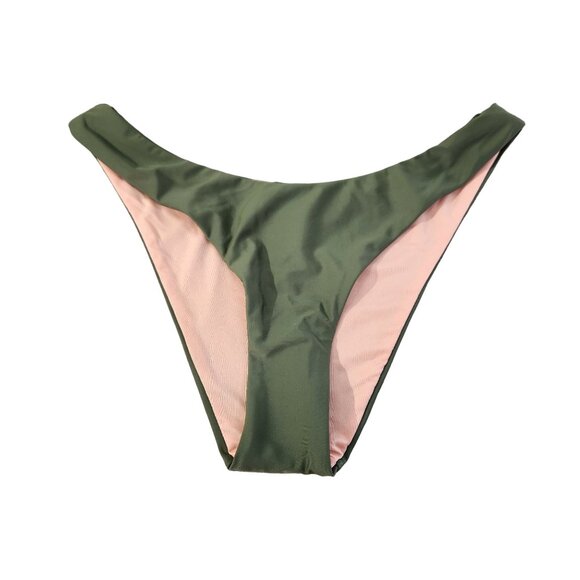 J. Crew Green Curved Waist Cheeky Bikini Bottom New With Tags Womens Size S - Picture 1 of 16